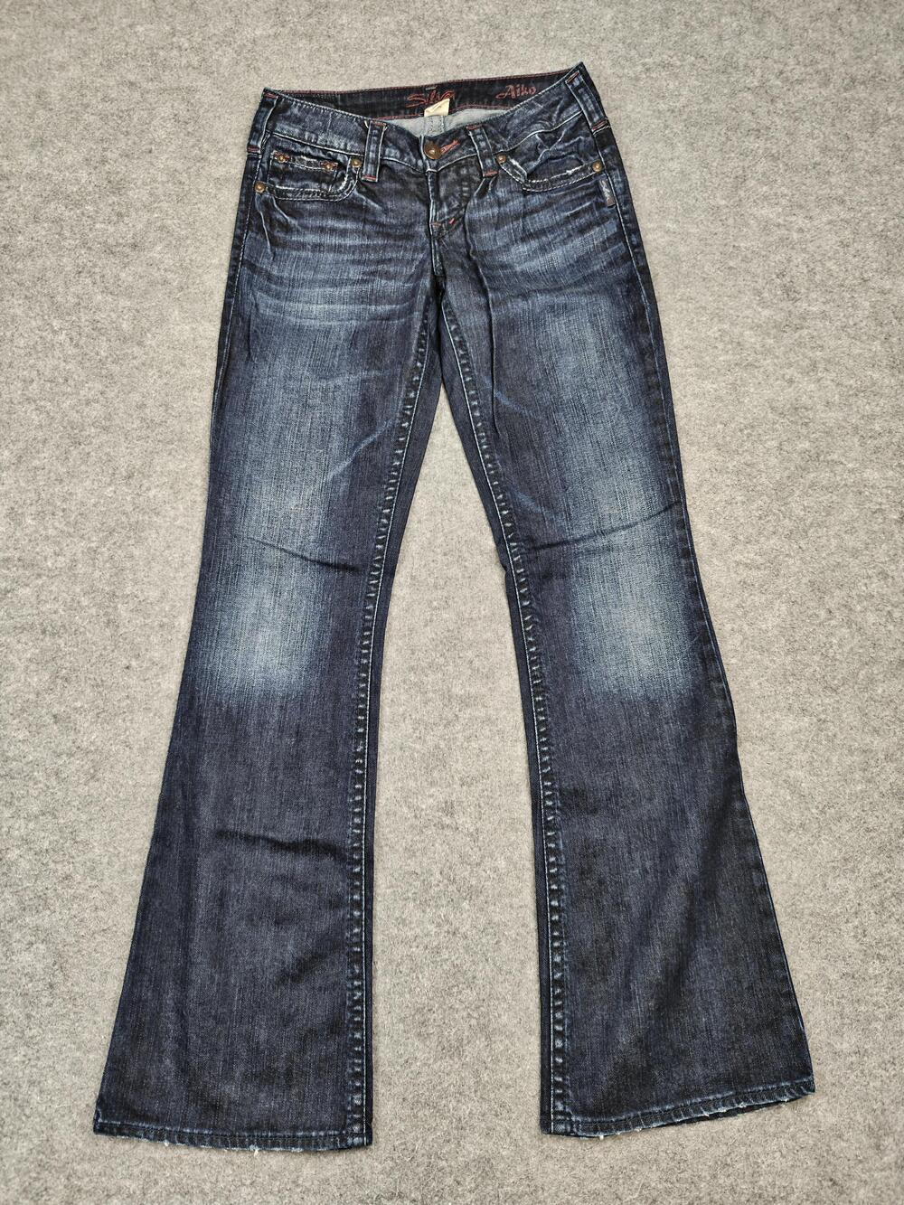 Silver Jeans Jeans Womens 26 Blue Aiko Bootcut Slim Embroidered 33 Inseam